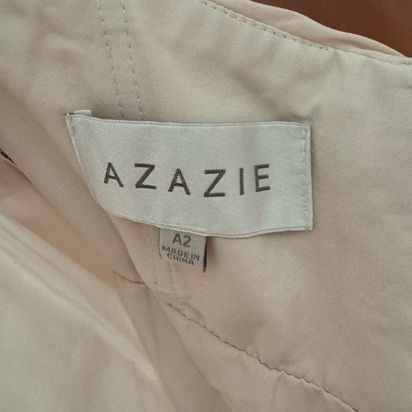 Azazie LongTessie Dress in “Rose Petal” women’s 2 pink chiffon wedding V Neck - Picture 6 of 9